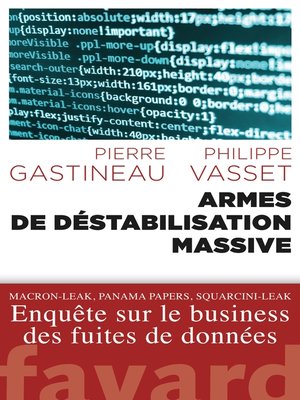 cover image of Armes de déstabilisation massive